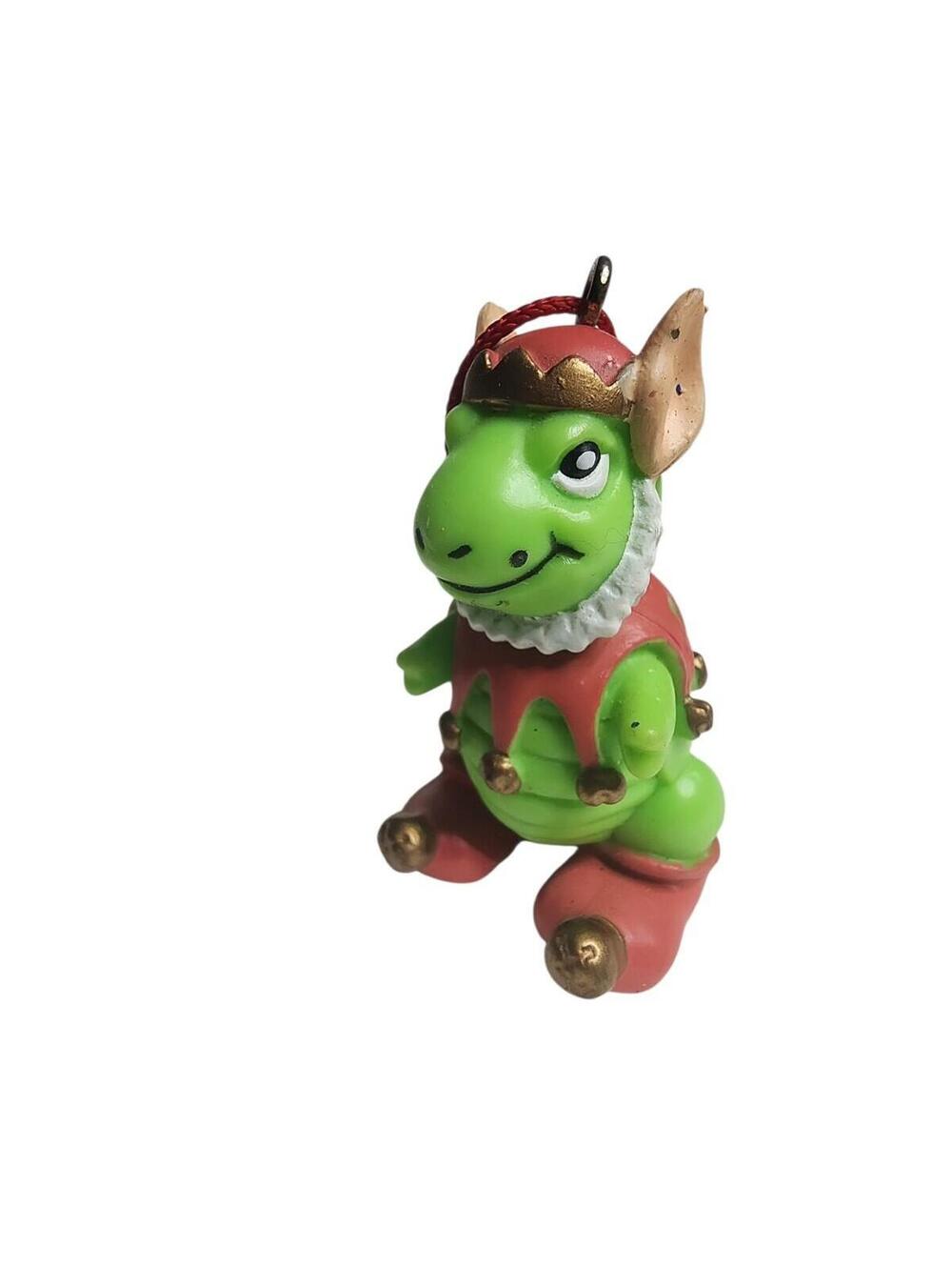 House of Lloyd Christmas 1993 Vintage Dinosaur Dragon 2" Joy Santa Elf Shoes